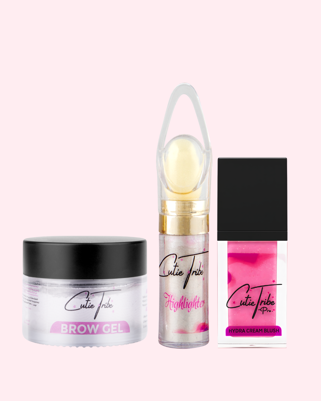 Glamour Essentials Kit (hydrating Blusher+ Highlighter + Eyebrow Gel )